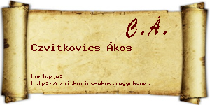 Czvitkovics Ákos névjegykártya